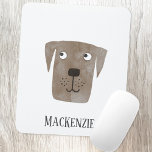 Mousepad Chocolate Labrador Retriever Dog Personalizado<br><div class="desc">Um cão de chocolate Labrador para te fazer sorrir. Altere ou remova o nome a ser personalizado. Arte original de Nic Squirrell.</div>