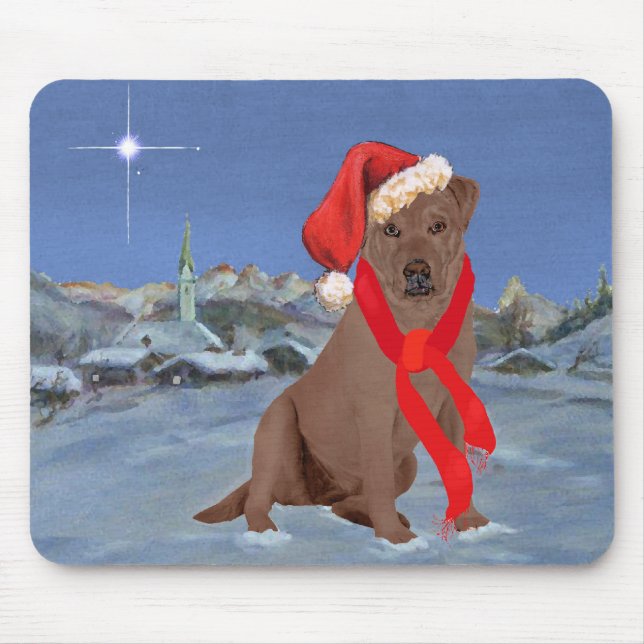 Mousepad Chocolate Labrador Varejista Natal (Frente)