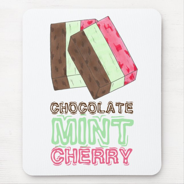 Mousepad Chocolate Mint Cherry Spumoni Sorvete Gelato (Frente)