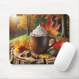Mousepad Chocolate Quente De Outono Em Bomba De Árvores