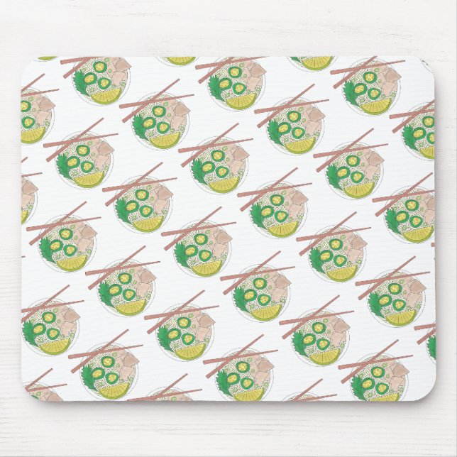 Mousepad Chopsticks de macarrão de galinha Comida vietnamit (Frente)