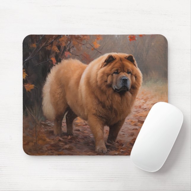 Mousepad Chow Chow em Autumn Leaves Cai Inspire (Com mouse)