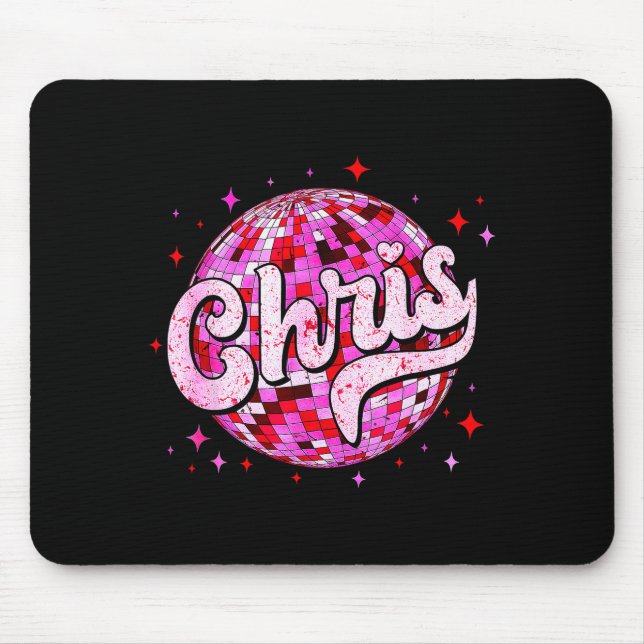 Mousepad Chris Groovy Primeiro Nome D Eu Amo Chris Camiseta (Frente)