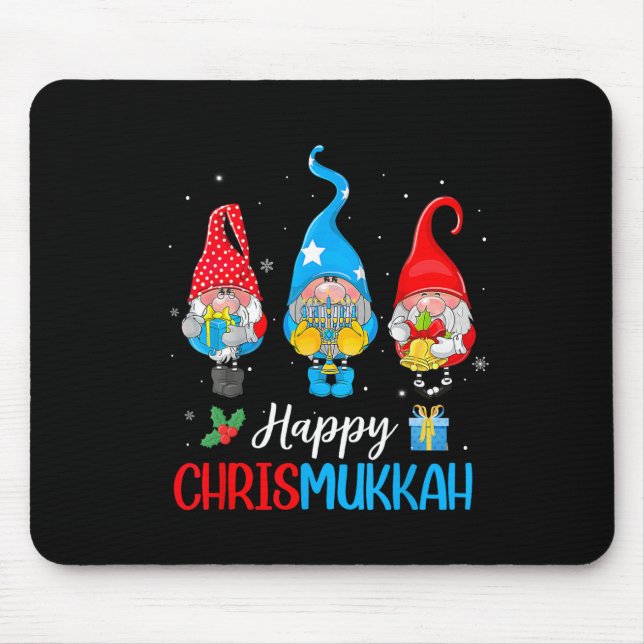 Mousepad Chrismukkah Gnomos Feliz Natal E Feliz Hanuk (Frente)