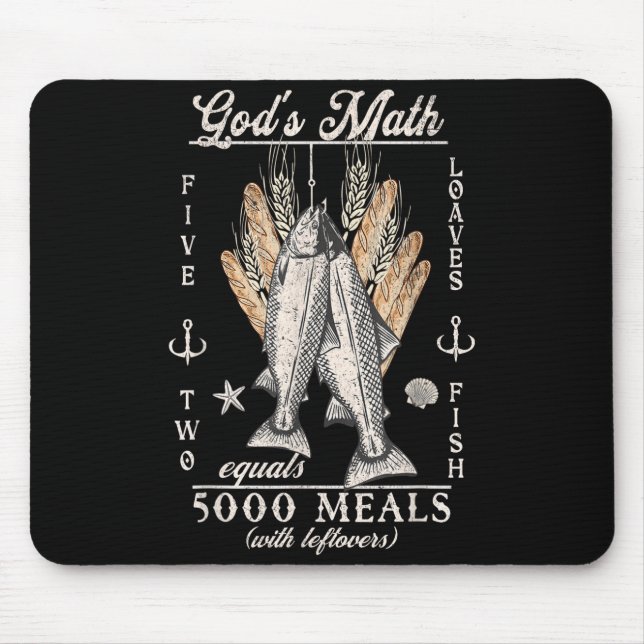 Mousepad Christian 2 Fishes 5 Breads 5000 Against  (Frente)