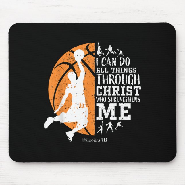 Mousepad Christian Basketball I Can Do All Things Through C (Frente)