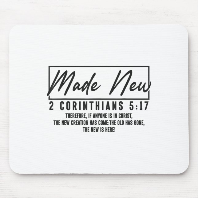 Mousepad Christian Bible Verse Faith God Made New 2 Corinth (Frente)