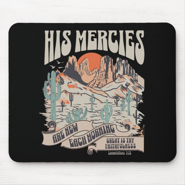 Mousepad Christian Bible Verse His Mercies Are New Each Mor (Frente)