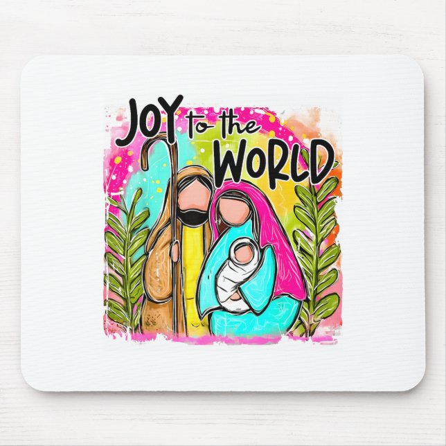 Mousepad Christian Birth Of Jesus Joy To The World Christma (Frente)