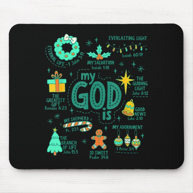 Mousepad Christian Christmas My God Is Jesus Is The Reason  (Frente)