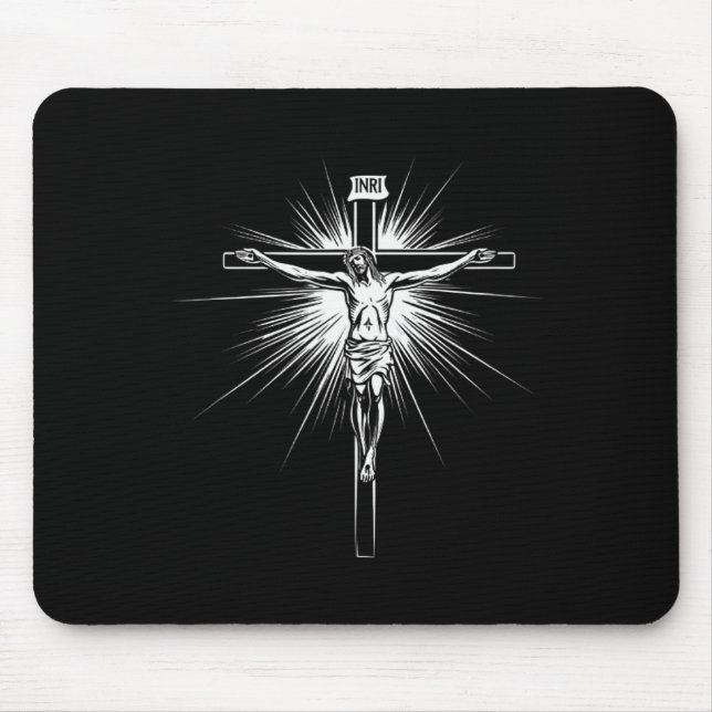 Mousepad Christian Cross Jesus Christ Men Women Christians  (Frente)