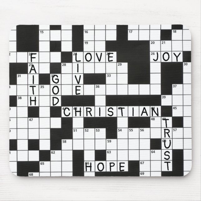 Mousepad Christian Crossword Quebra-cabeça Pattern (Frente)