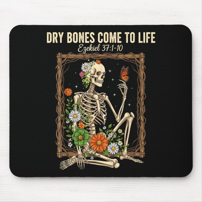 Mousepad Christian Faith Dry Bones Come To Life Skeleton Fl (Frente)
