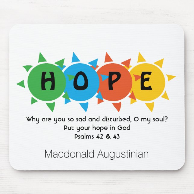 Mousepad Christian HOPE EM DEUS Salm 42 Personalizado (Frente)
