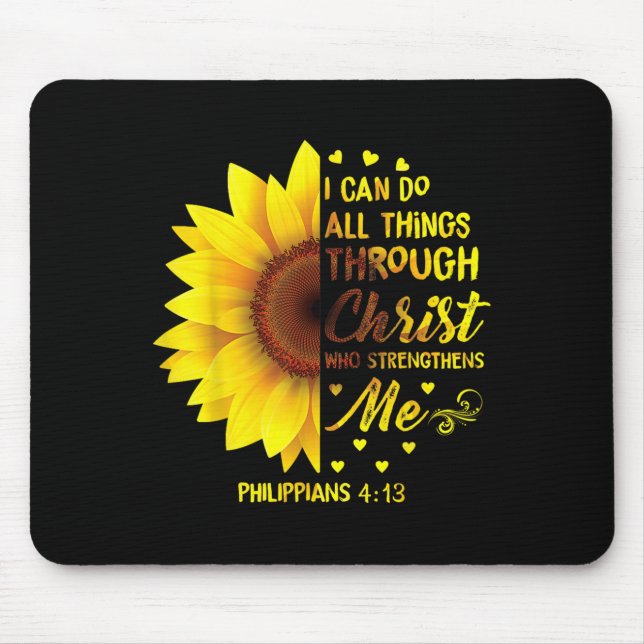Mousepad Christian I Can Do All Things Through Christ Bible (Frente)