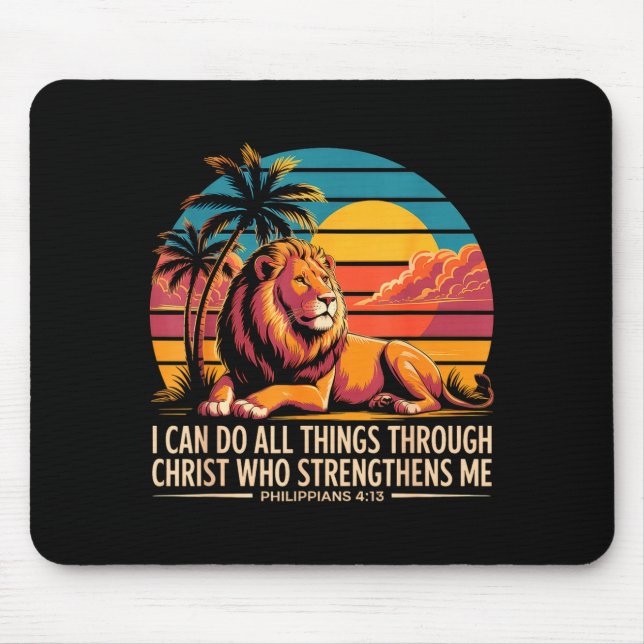 Mousepad Christian Philipans 4 13 Religious Lion Strength  (Frente)