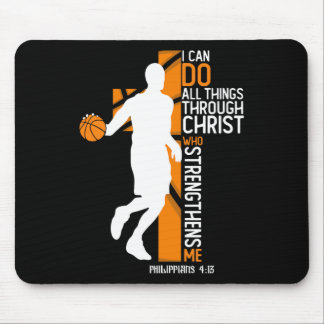 Mousepad Christian Sketll Cross Eu Posso Fazer Tudo Através