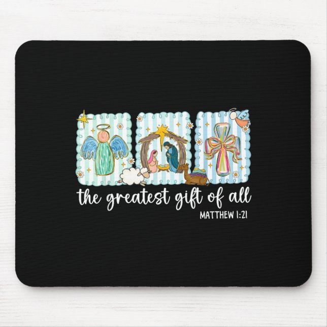 Mousepad Christian The Greatest Gift For All Christmas Nati (Frente)
