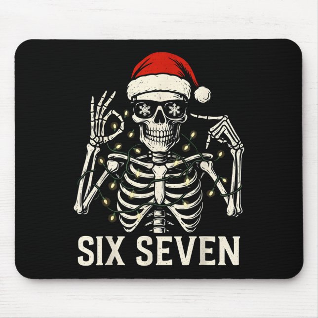 Mousepad Christmas 67 Meme Skeleton With Santa Hat For Men  (Frente)