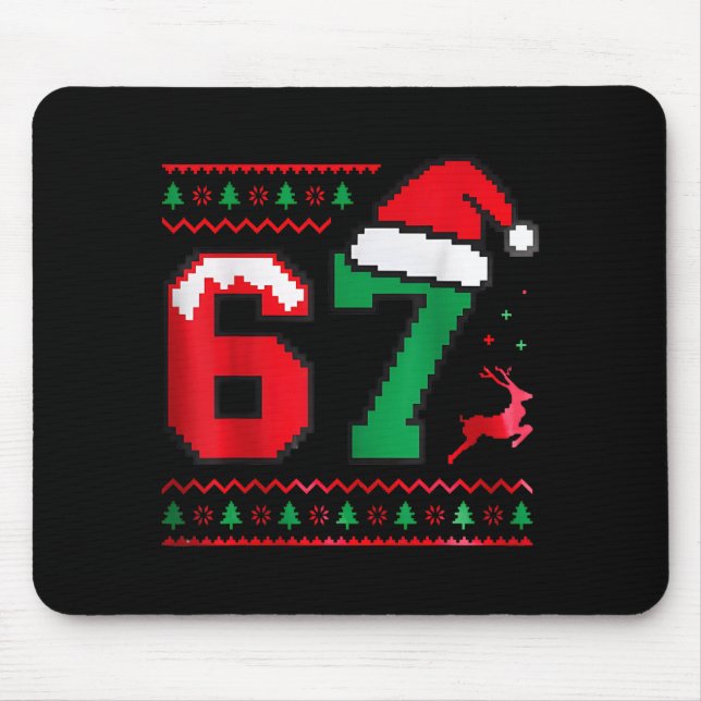 Mousepad Christmas 67 Ugly Sweater Number 67 Design  (Frente)