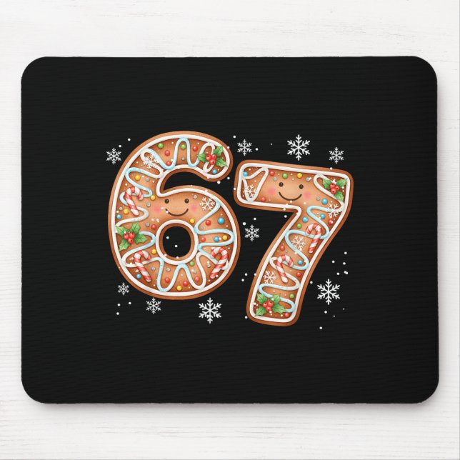 Mousepad Christmas 6 7 Six Seven Funny 67 Meme Gingerbread  (Frente)