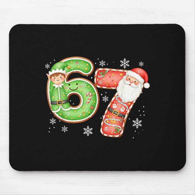 Mousepad Christmas 6 7 Six Seven Funny 67 Meme Santa Claus  (Frente)