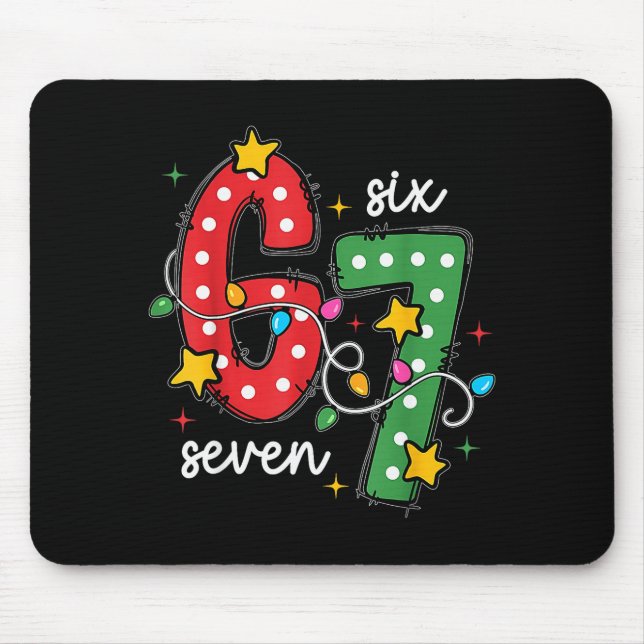 Mousepad Christmas 6 7 Six Seven Funny Saying Meme Joke Xma (Frente)