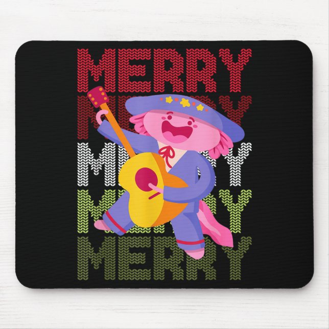 Mousepad Christmas Axolotl Ugly Sweater Funny Christmas Sno (Frente)
