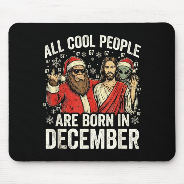 Mousepad Christmas Birthday Humor Funny Jesus Born In Decem (Frente)