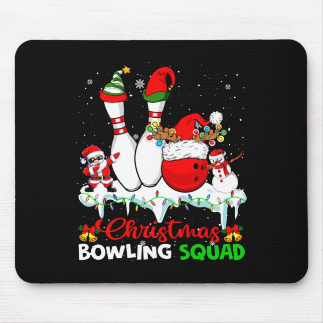 Mousepad Christmas Bowling Squad Dabbing Santa Elf Bowling  (Frente)