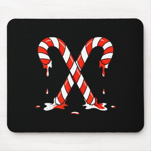 Mousepad Christmas Candy Cane Drip Boys Girls Kids  (Frente)