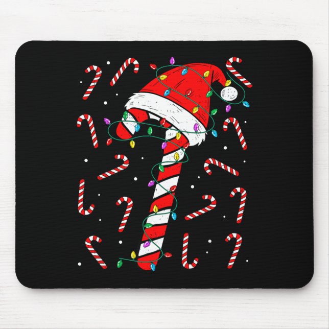 Mousepad Christmas Candy Cane Hat Santa Xmas Holiday Toddle (Frente)