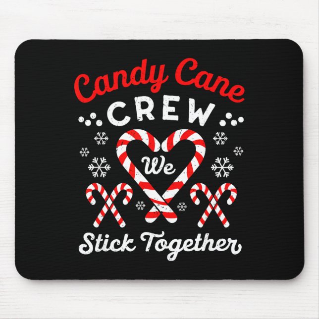 Mousepad Christmas Candy Cane Heart Holiday Family Matching (Frente)