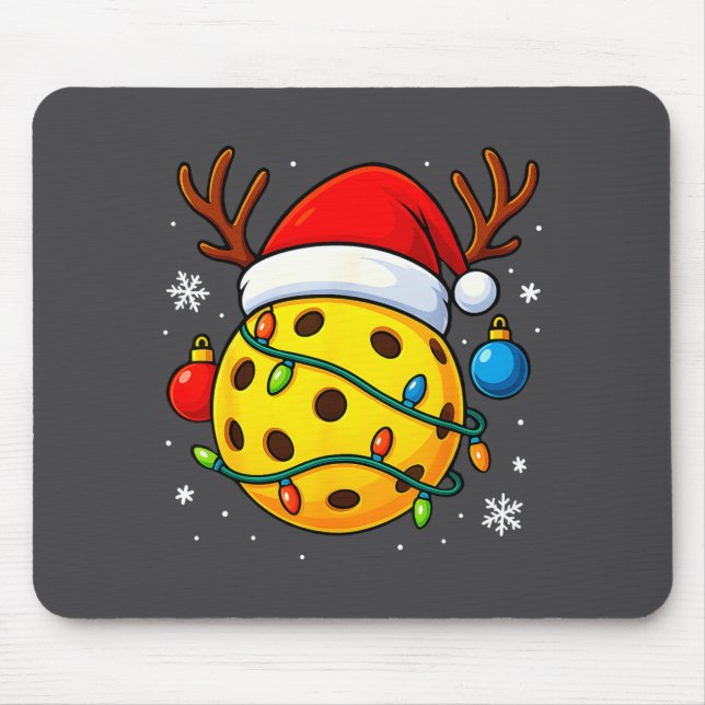Mousepad Christmas Ckleball Santa Hat Lights Srts Xmas Paja (Frente)