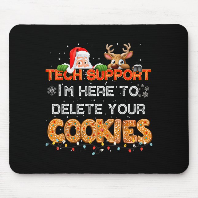 Mousepad Christmas Cookie Crew Pajamas Tech Baking Family F (Frente)