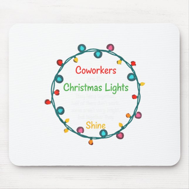 Mousepad Christmas Coworkers Are Like Christmas Lights Funn (Frente)