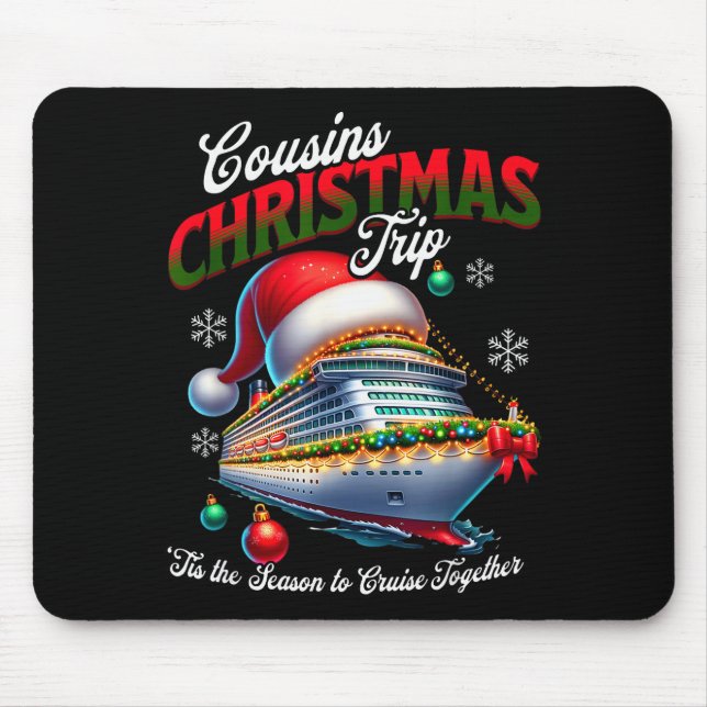 Mousepad Christmas Cruise Ship Matching Cousins Trip Holida (Frente)