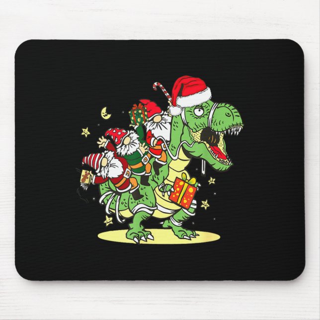 Mousepad Christmas, Dino, Ugly Xmas, Trex Dinosaur, Gnome  (Frente)