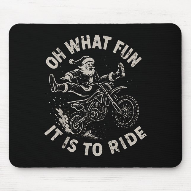 Mousepad Christmas Dirt Bike Santa Motocross Born To Sleigh (Frente)