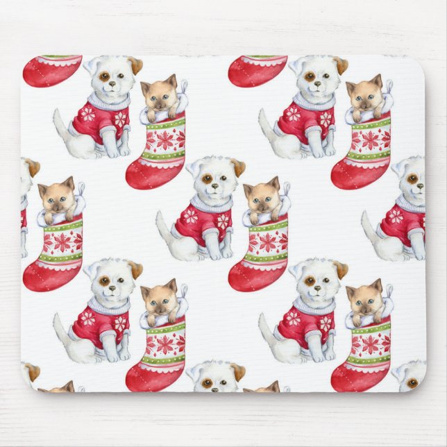 Mousepad Christmas Dog & Cat (Frente)