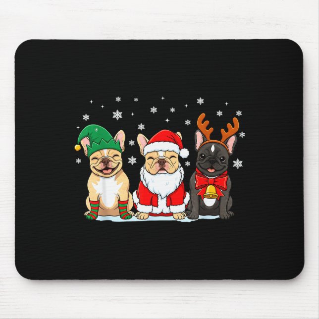 Mousepad Christmas Dog French Bulldog Xmas Dog Lover Men Wo (Frente)
