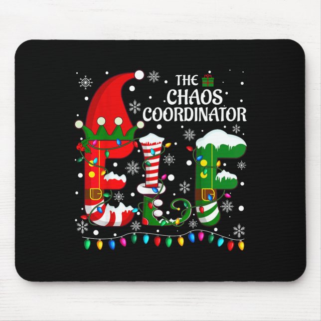 Mousepad Christmas Family Matching Pajamas Chaos Coordinato (Frente)