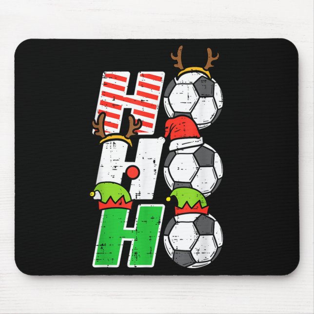 Mousepad Christmas Football Ho Ho Ho Soccer Xmas Srt Men Wo (Frente)
