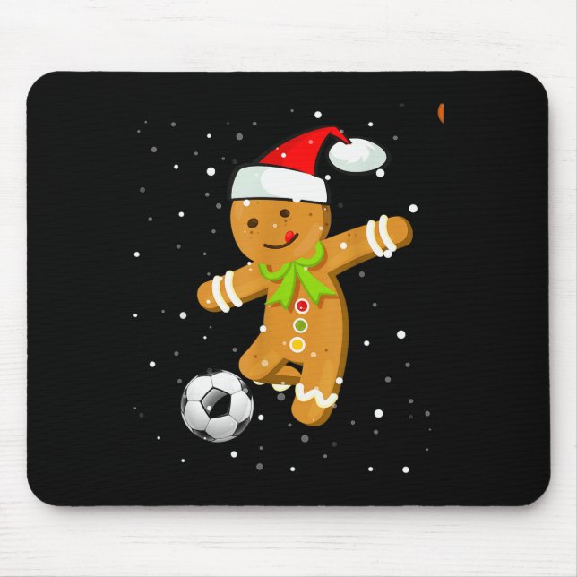 Mousepad Christmas Football Soccer Gingerbread Player  (Frente)