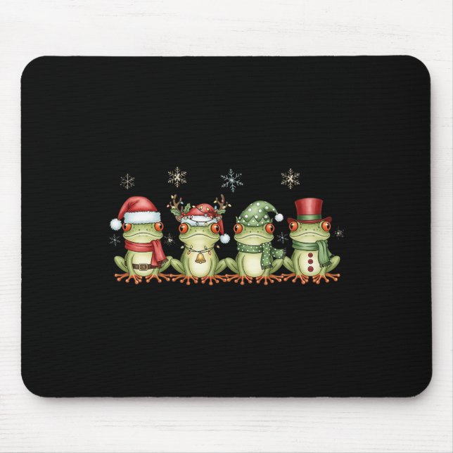 Mousepad Christmas Frog Funny Men Women Kids Cute Hoppy Xma (Frente)