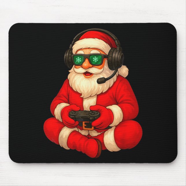 Mousepad Christmas Gamer Santa Video Game Gaming Boys Men K (Frente)