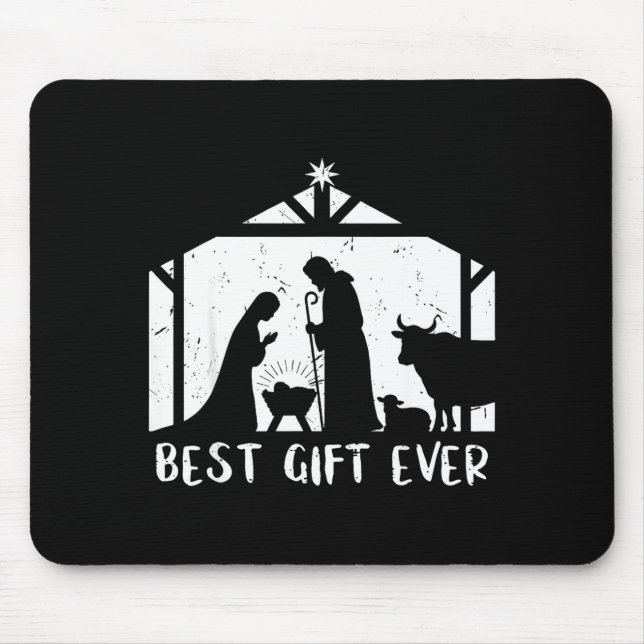 Mousepad Christmas Gift Jesus Nativity Christian Men Women  (Frente)