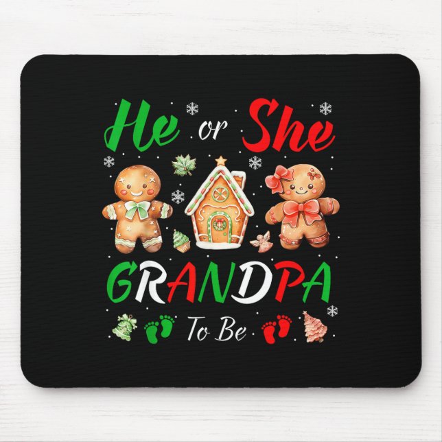 Mousepad Christmas Gingerbread Gender Reveal He Or She Gran (Frente)