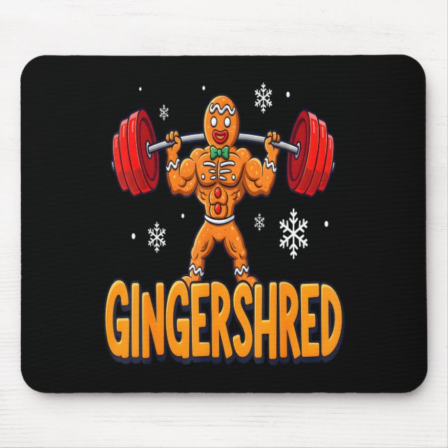 Mousepad Christmas Gingershred Gym Bodybuilding Funny Ginge (Frente)