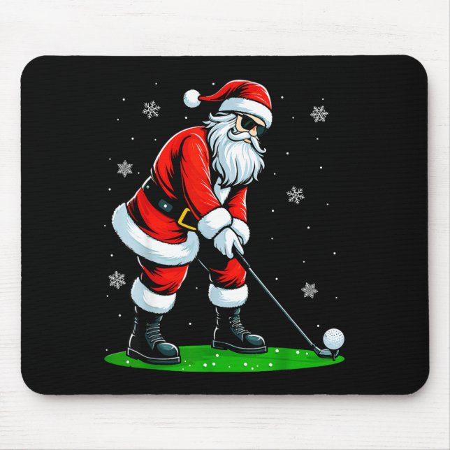 Mousepad Christmas Golf Santa Golfer Xmas Funny Christmas G (Frente)